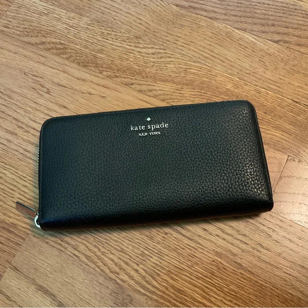 Kate Spade Black Pebble Leather Bag and Matching Wallet